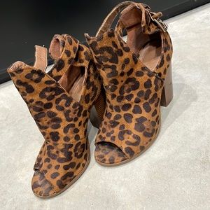 Size 6 Leopard Suede Heels